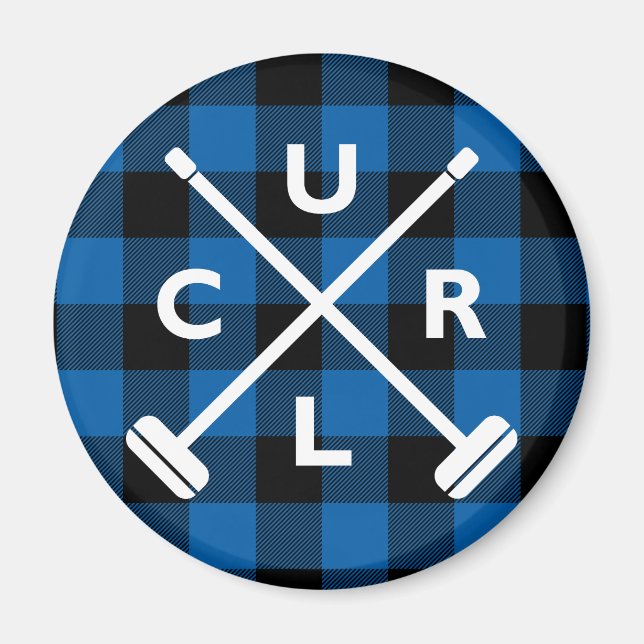 Buffalo Play Crossed Brooms Magnet - Blue (Framsidan)