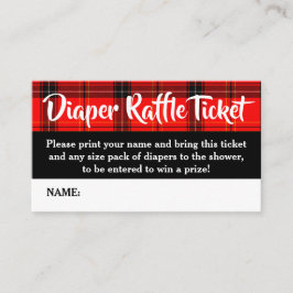 Buffalo Play Diaper Raffle Biljett Baby Shower Tilläggskort