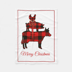 Buffalo Play Farm Animal jul Blanket Fleecefilt