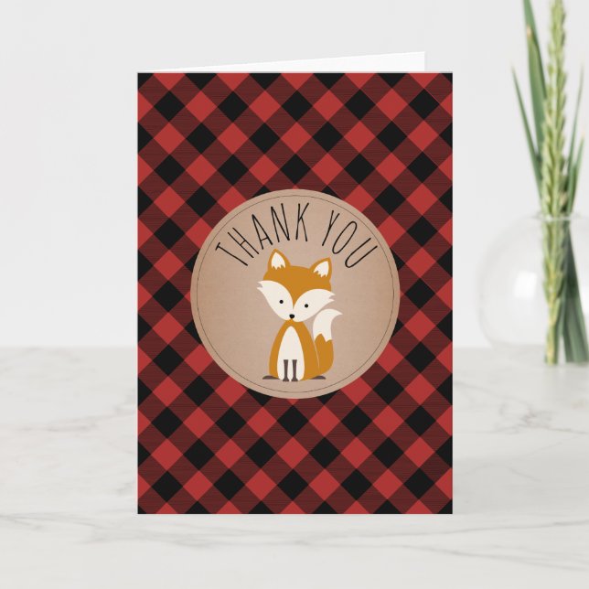 Buffalo Play Fox Baby Shower-Tack Tack Kort (Framsida)