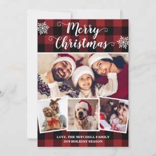 Buffalo Play God jul Red and Black Photo Julkort