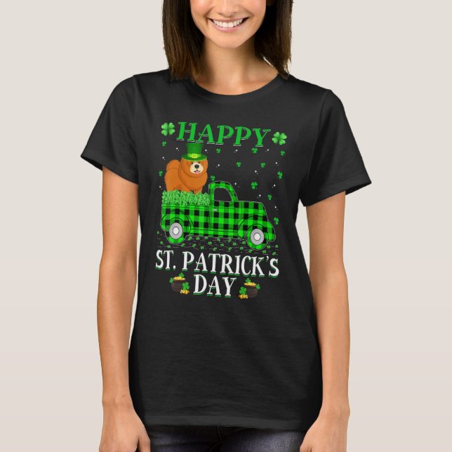 Buffalo Play Grönt Lastbil Chow Chow Hund St Patri T Shirt (Framsida)