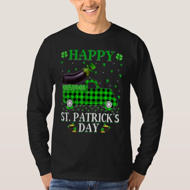 Buffalo Play Grönt Lastbil Eggplant Fruit St Patri T Shirt (Framsida)