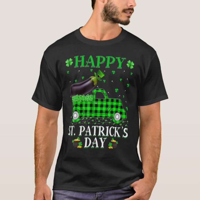 Buffalo Play Grönt Lastbil Eggplant Fruit St Patri T Shirt (Framsida)