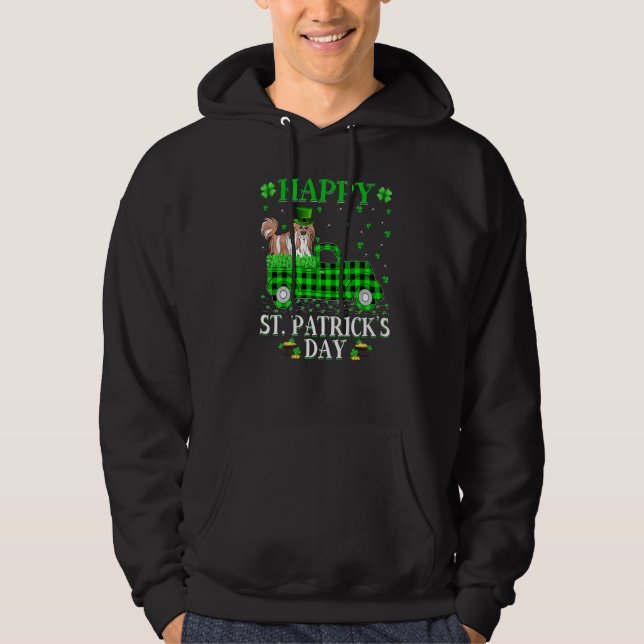 Buffalo Play Grönt Lastbil Shih Tzu Hund St Patric Hoodie (Framsida)