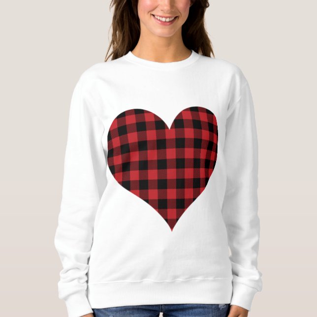 Buffalo Play Heart Valentine Day Kärlek Hoodie T Shirt (Framsida)