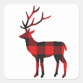 Buffalo Play Hjort | Helgdag Stickers Fyrkantigt Klistermärke