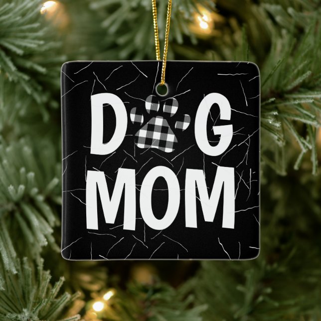 Buffalo Play Hund Pawprint med Hund Hair Julgransprydnad Keramik (Träd)