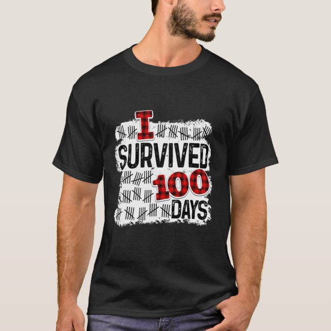 Buffalo Play I Överlevt 100 dagar skolstuden T Shirt (Framsida)