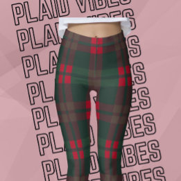 Buffalo Play jul Grönt Mönster Red Black Leggings