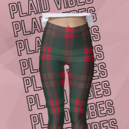 Buffalo Play jul Grönt Mönster Red Black Leggings