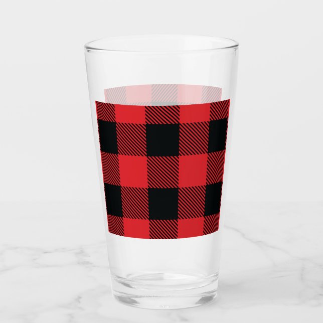 Buffalo Play jul Red and Black Check Glaskopp (Framsida)