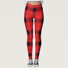 Buffalo Play jul Red and Black Patterned Leggings