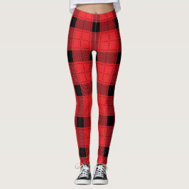 Buffalo Play jul Red and Black Patterned Leggings