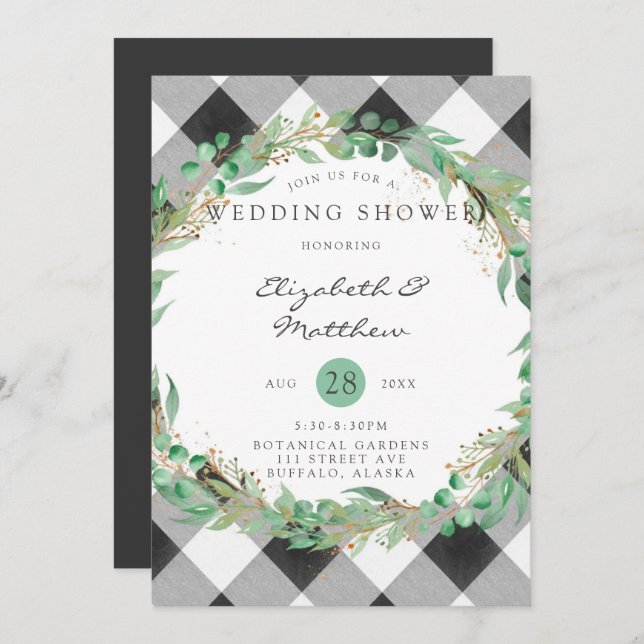 Buffalo Play-julen Möhippan Guld Inbjudningar (Fram/baksida)