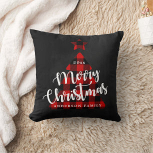 Buffalo Play Julgran Whimsical Script Kudde