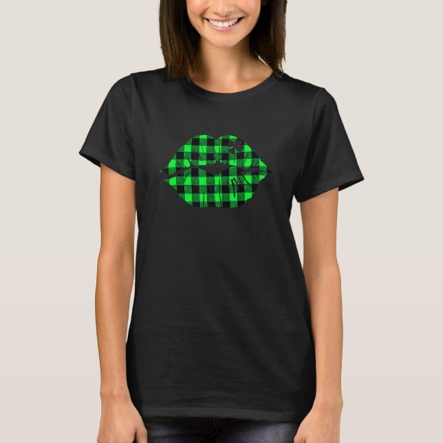 Buffalo Play Läppar Lucky Shamrock C St Patrick's  T Shirt (Framsida)