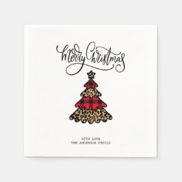 Buffalo Play & Leopard Mönster Julgran Pappersservett