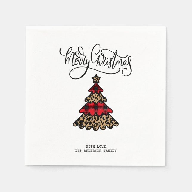 Buffalo Play & Leopard Mönster Julgran Pappersservett (Framsidan)