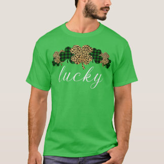 Buffalo Play Leopard Shamrock Klöver Lucky St Pat T Shirt