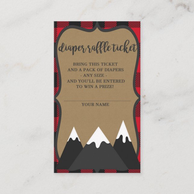 Buffalo Play Lumberjack Baby Shower Raffle Tilläggskort (Framsida)