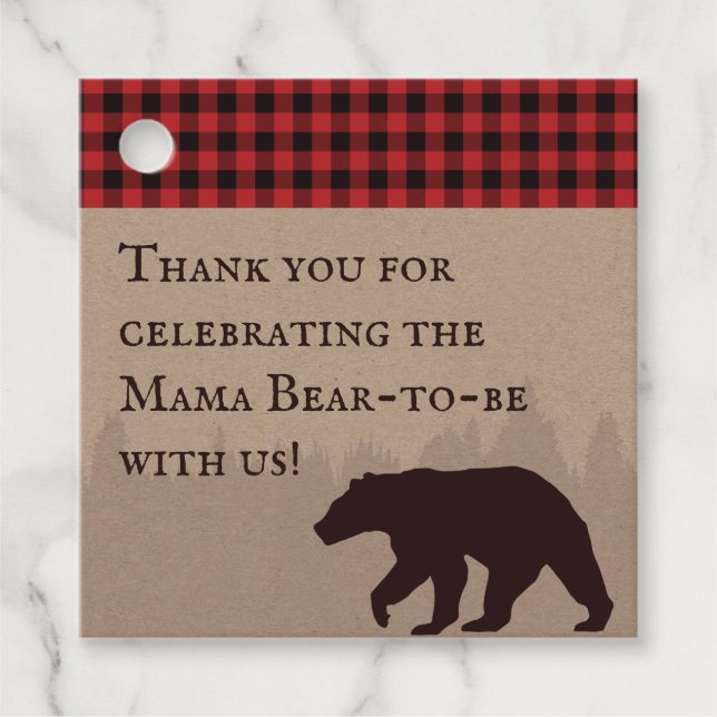 Buffalo Play Lumberjack Baby Shower Tack Gåvor Etiketter (Framsida)