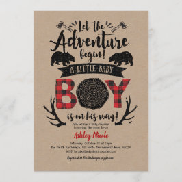 Buffalo Play, Lumberjack, Rustic, Kraft, Pojke Inbjudningar