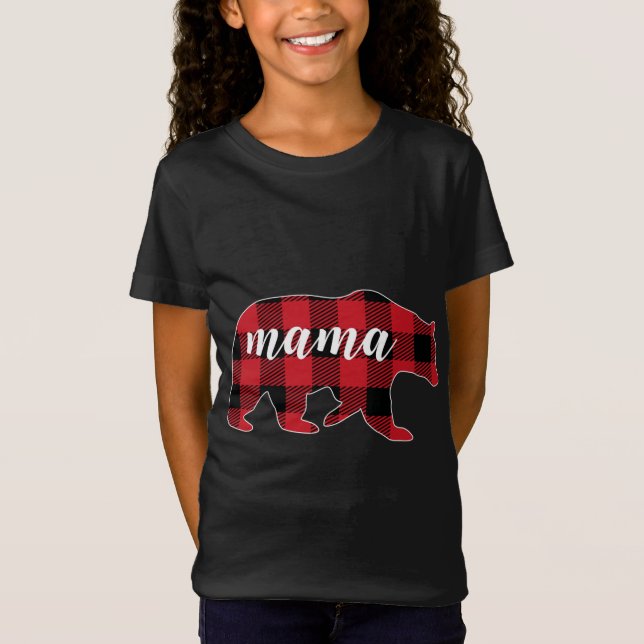 Buffalo Play Mamma Bear Mamma presenterar julmatch T Shirt (Framsida)