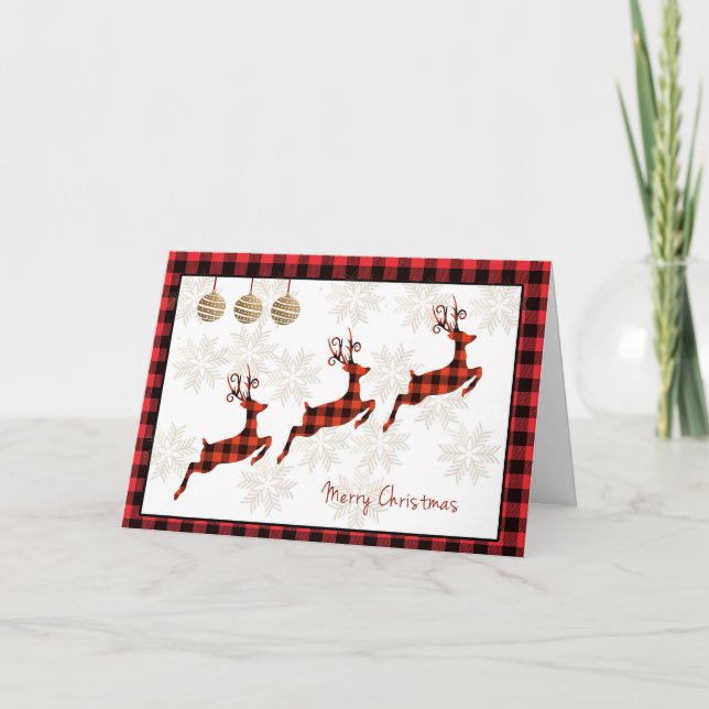 Buffalo Play med Red Reindeer-julkort Helgkort (Framsida)