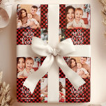 Buffalo Play Merry och Bright julfoto Presentpapper<br><div class="desc">Buffalo satte munkavle och ljusa julfotomappning Pappert. Anpassa anpassad design med din egen familj namn,  år och upp till 10 foton!</div>
