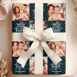 Buffalo Play Merry och Bright julfoto Presentpapper<br><div class="desc">Buffalo satte munkavle och ljusa julfotomappning Pappert. Anpassa anpassad design med din egen familj namn,  år och upp till 10 foton!</div>