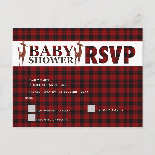 Buffalo Play OSA BABY SHOWER Inbjudan Vykort (Framsida)