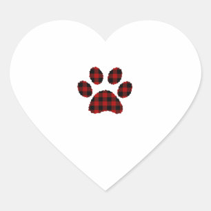 Buffalo Play Paw print Hund eller Cat Lovers Chris Hjärtformat Klistermärke