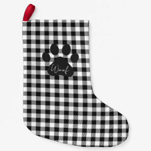 Buffalo Play Paw Skriv ut svart, vit WOOF Classic Liten Julstrumpa