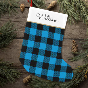 Buffalo Play Personlig Namn Blue Black Liten Julstrumpa