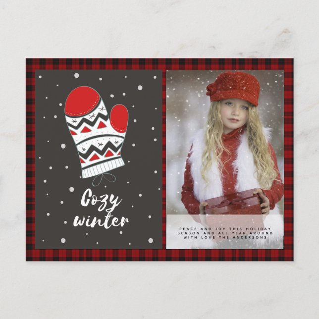 Buffalo Play Photo jul Nytt Year Folk Art Vykort (Framsida)