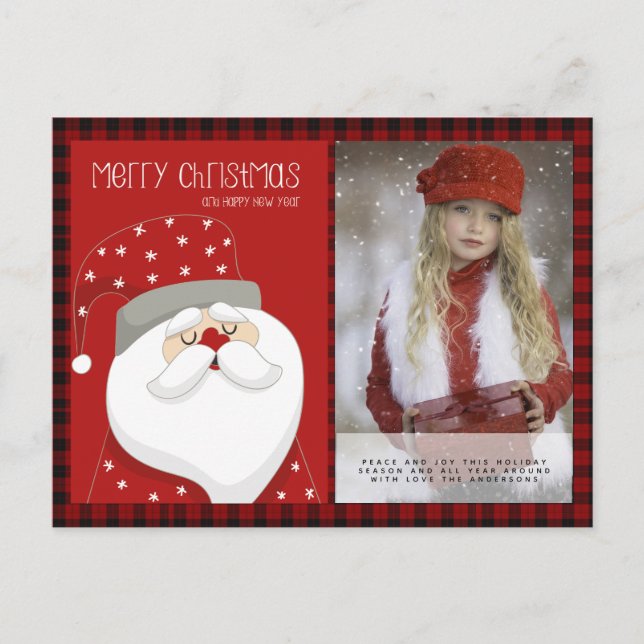 Buffalo Play Photo Julafton New Year Folk Art Sant Vykort (Framsida)