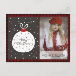 Buffalo Play Photo Julafton NewYear Folk Art Baubl Vykort