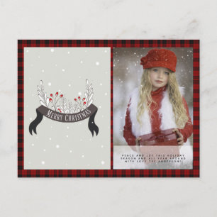 Buffalo Play Photo Julafton NewYear Folkart Holly Vykort