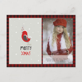 Buffalo Play Photo Julafton NewYear Folkart Red Ro Vykort