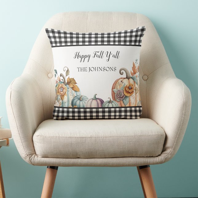 Buffalo Play Pumpkins Fall Kudde (Skapare uppladdad)