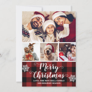 Buffalo Play Red and Black Photo God jul Julkort