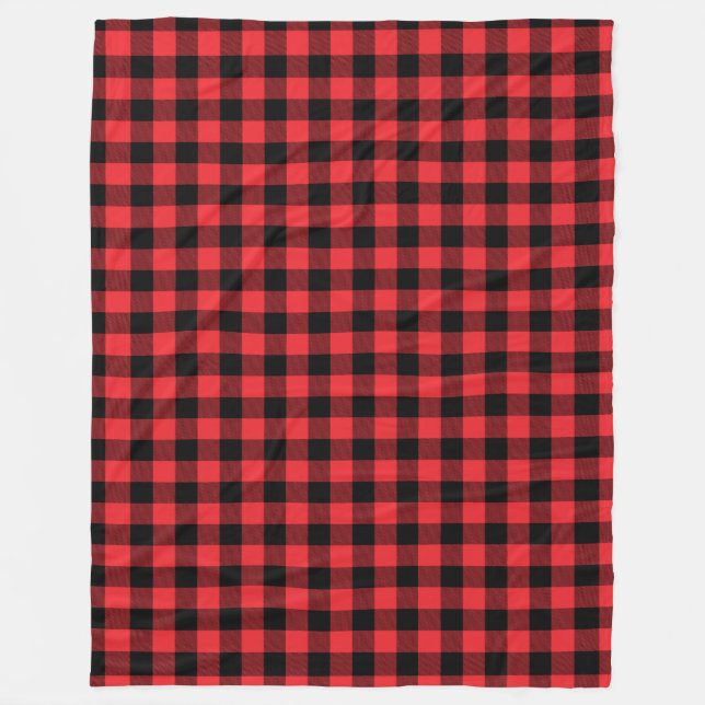 Buffalo Play Red Black Check Fleecefilt (Framsidan)