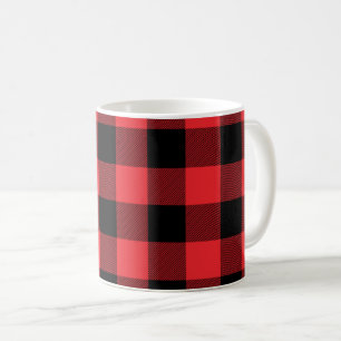 Buffalo Play Red Black Check Kaffemugg