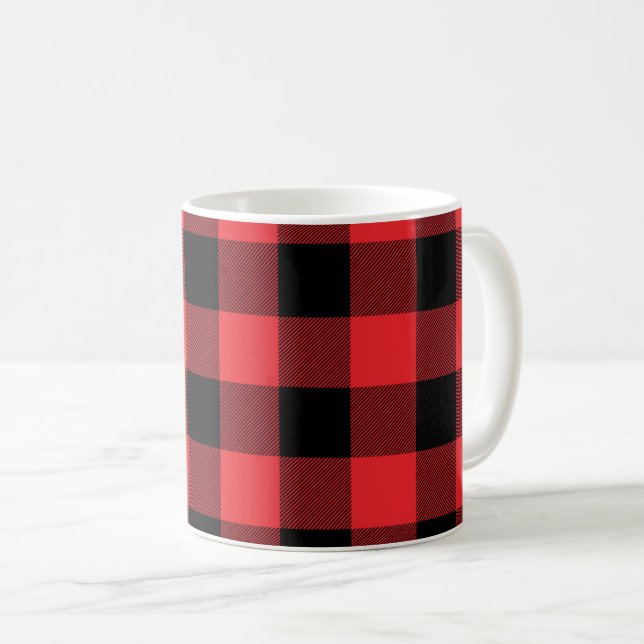 Buffalo Play Red Black Check Kaffemugg (Framsida höger)