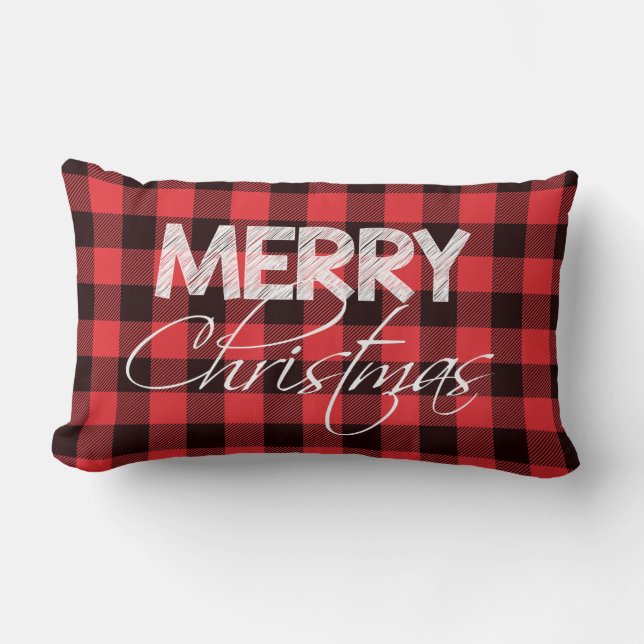 Buffalo Play Red Black | GOD JUL Lumbarkudde (Framsida)