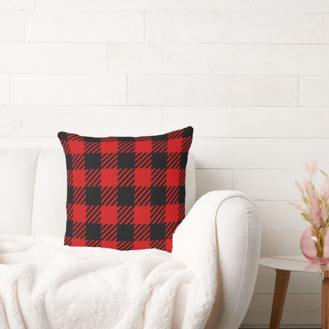 Buffalo Play Red Black Home Decor Timless Kudde (Soffa)
