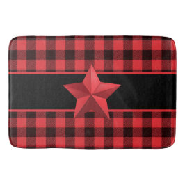 Buffalo Play Red/Black med Red Star-design Badrumsmatta
