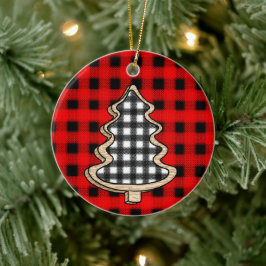 Buffalo Play, Red Gingham Julgranar Julgransprydnad Keramik