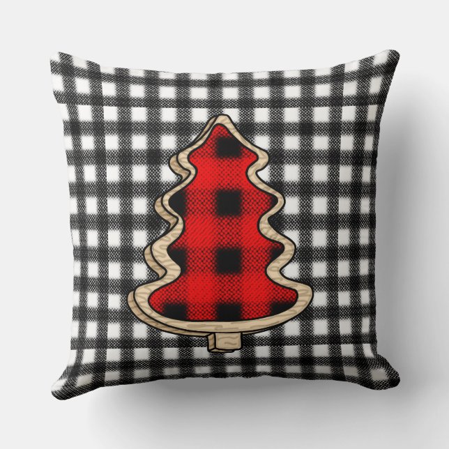 Buffalo Play, Red Gingham Julgranar Kudde (Baksida)